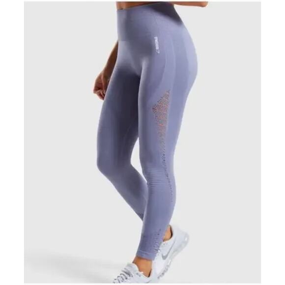 Gymshark Leggings Womens Small Purple Energy High Waisted Seamless Cutout - Picture 3 of 10